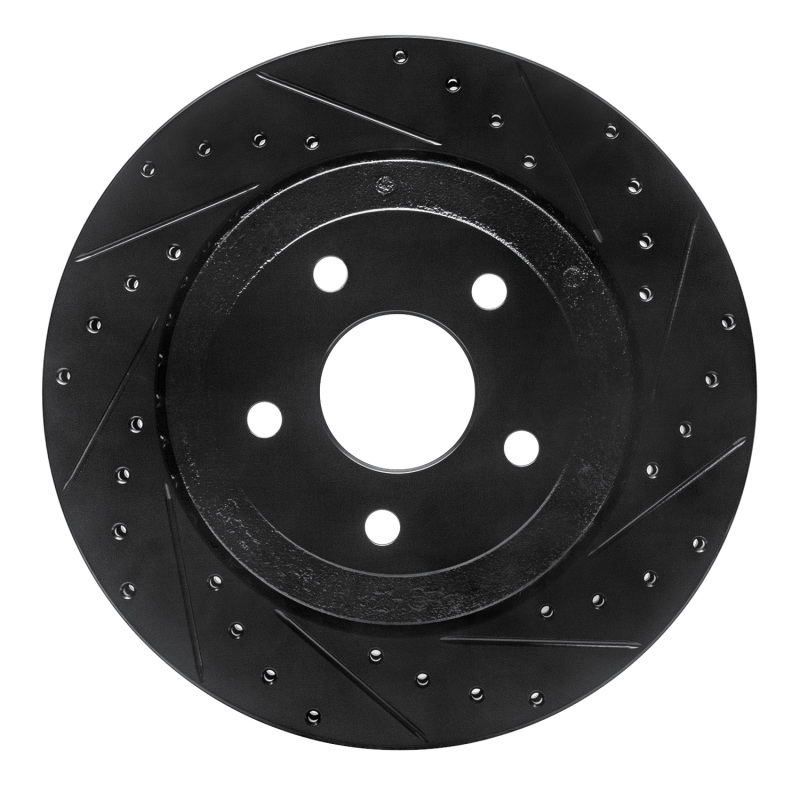 Jeep Grand Cherokee Brake Rotor (1) - Rear Right - R1 Concepts - Drilled & Slotted - Black - `06-`10